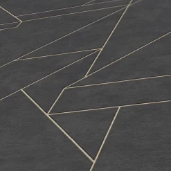Vliestapete Geometrisch Schwarz Gold Metallic 39118-4