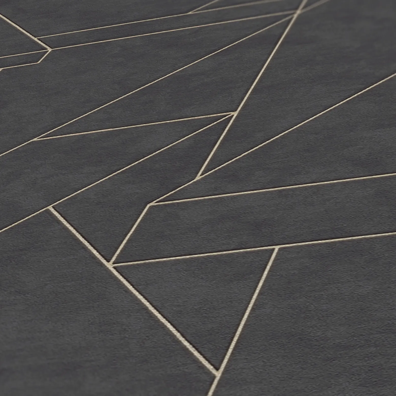 Vliestapete Geometrisch Schwarz Gold Metallic 39118-4