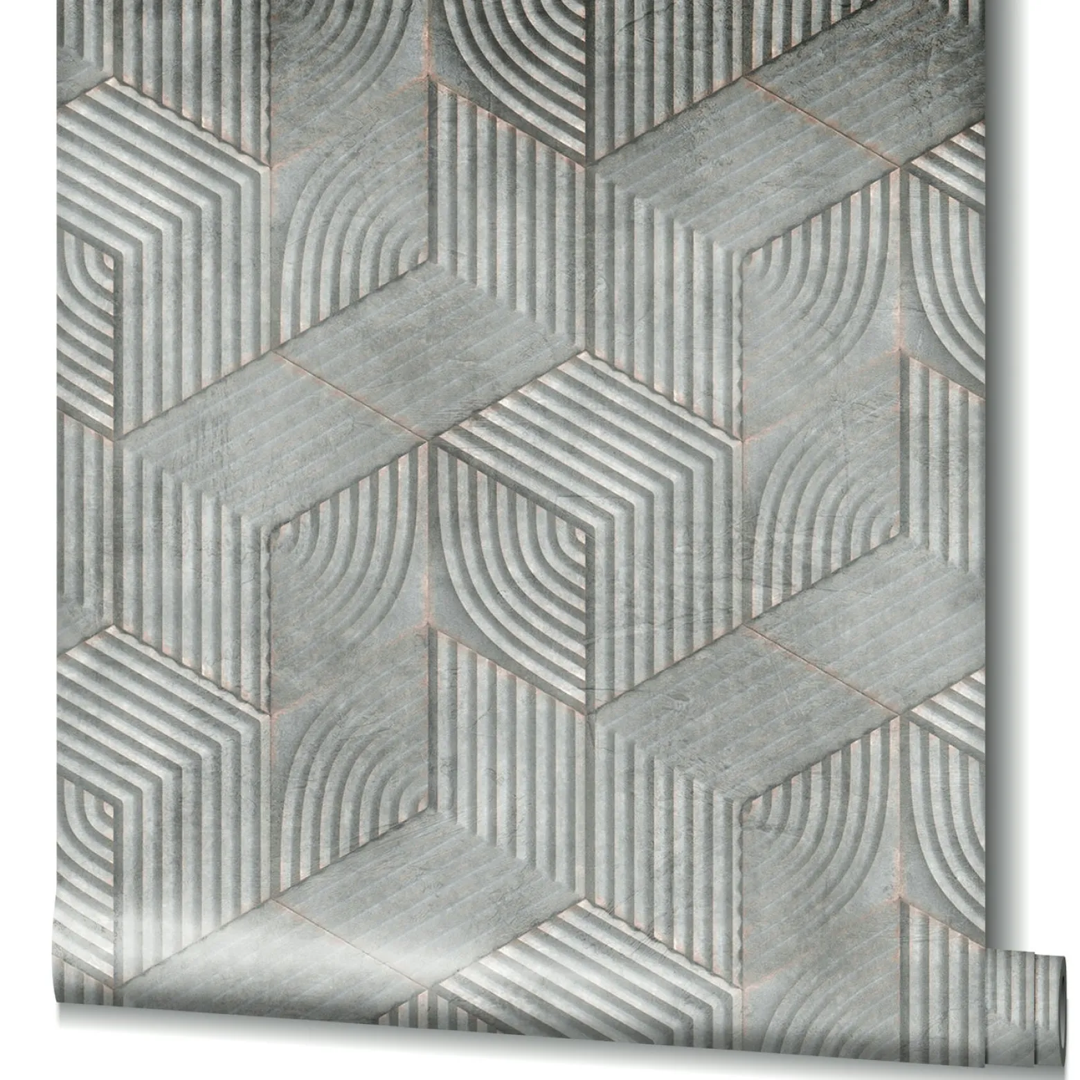 Vliestapete Geometrisch Streifen Grau Beige 81620