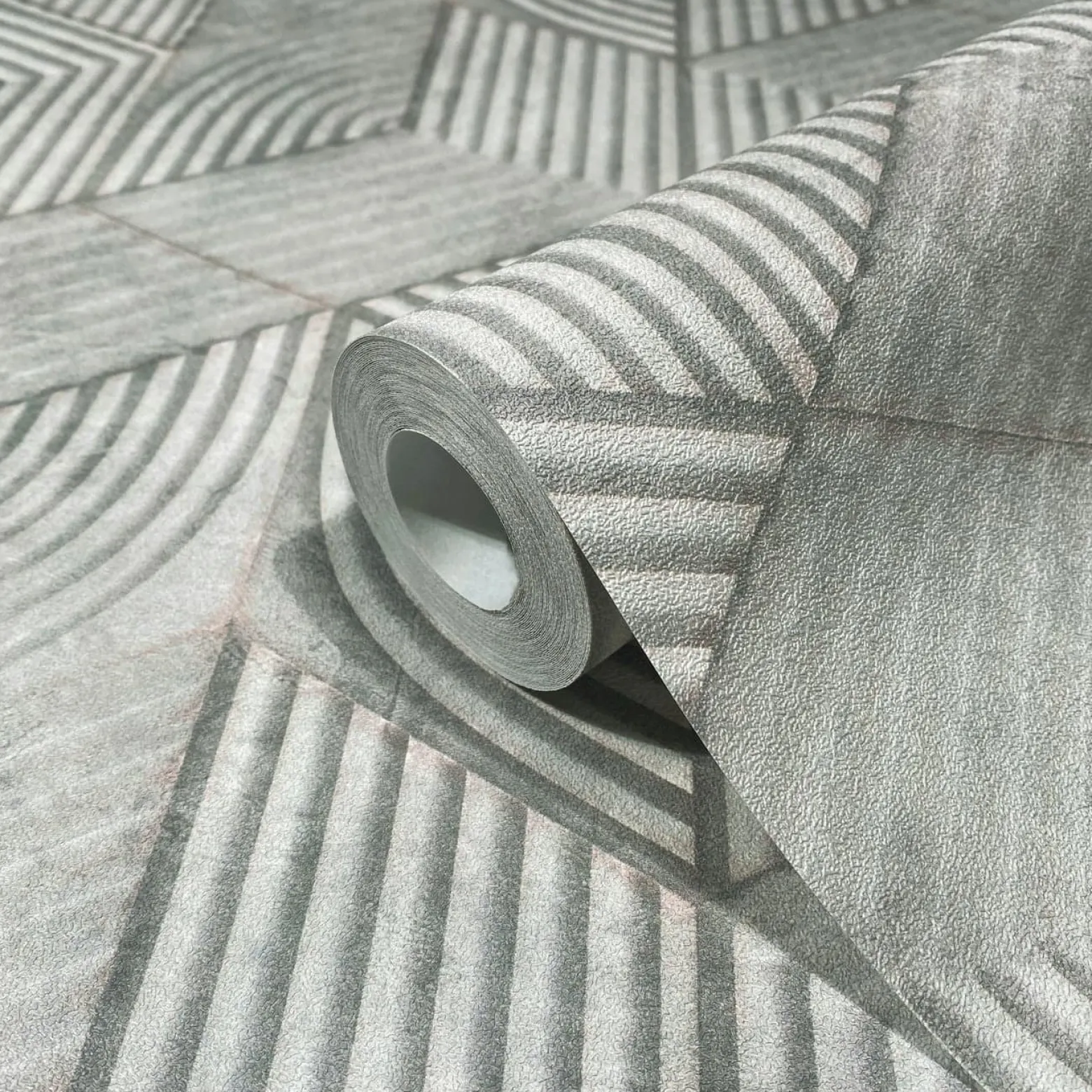 Vliestapete Geometrisch Streifen Grau Creme 81622