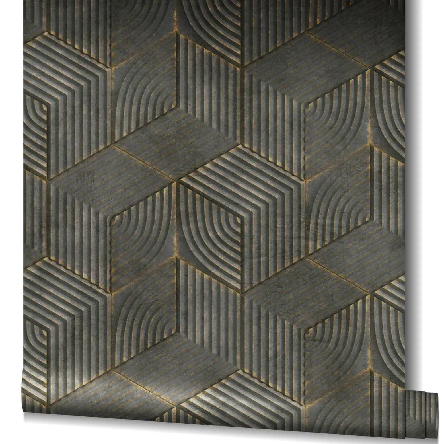 Vliestapete Geometrisch Streifen Grau Schwarz 81619