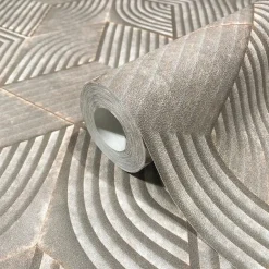 Vliestapete Geometrisch Streifen Grau Braun 81621