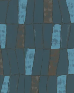 Vliestapete Gitter Abstrakt blau bronze Metallic 31224