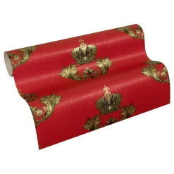 Vliestapete Glööckler Barock Krone rot Metallic 54856