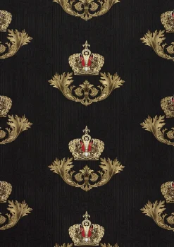Vliestapete Glööckler Barock Krone schwarz Metallic 54854