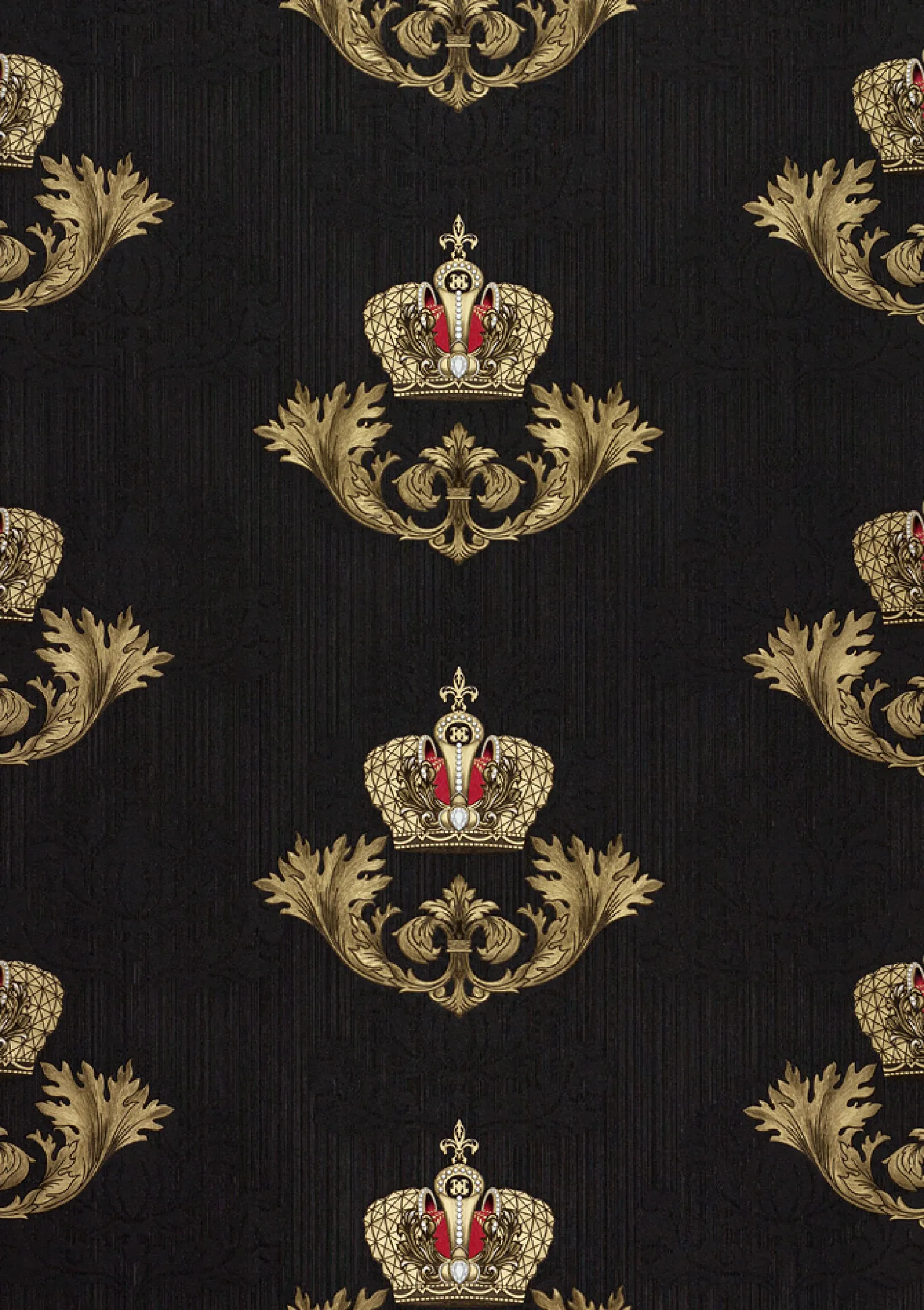 Vliestapete Glööckler Barock Krone schwarz Metallic 54854