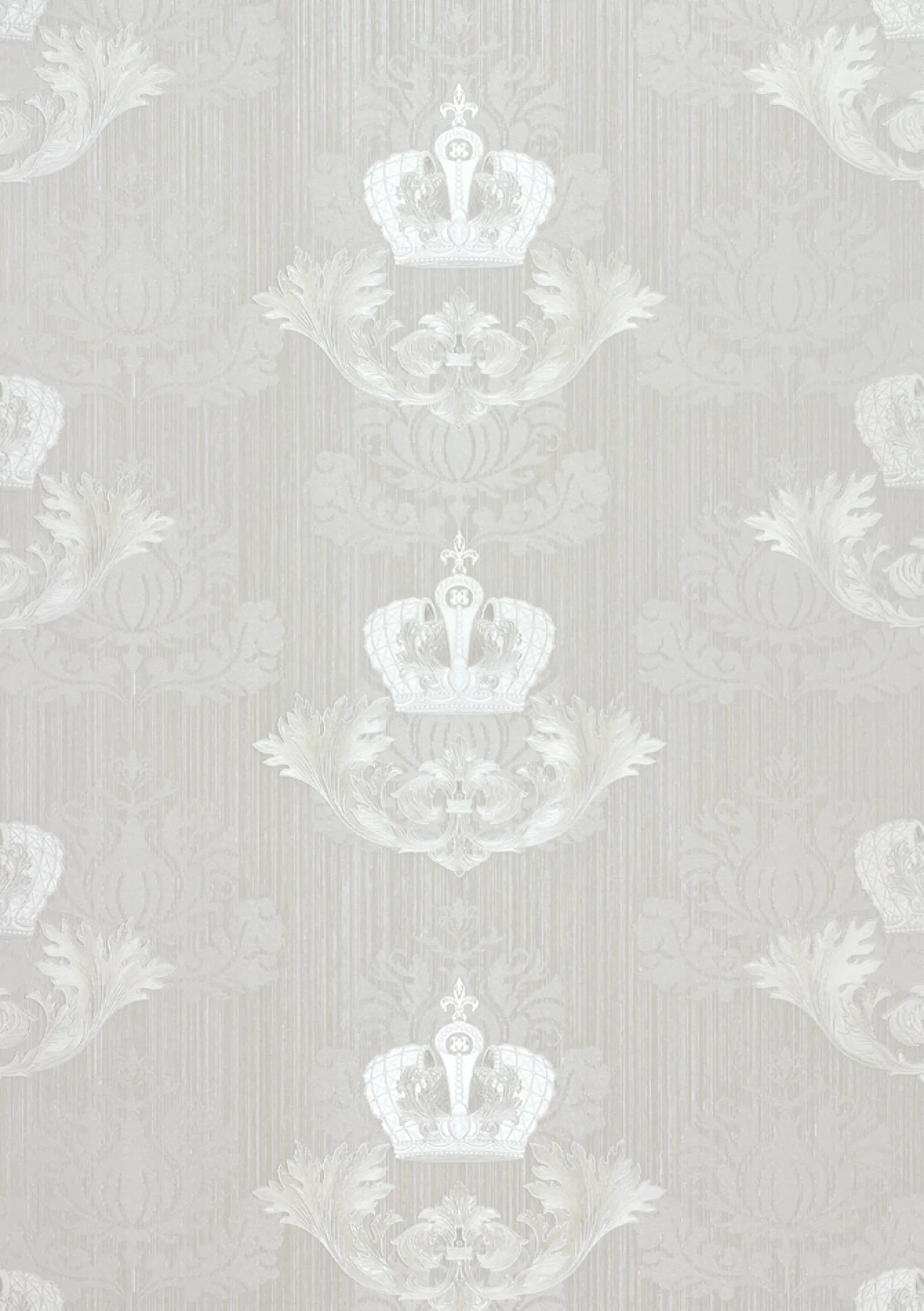 Vliestapete Glööckler Barock Krone hellgrau Metallic 54858