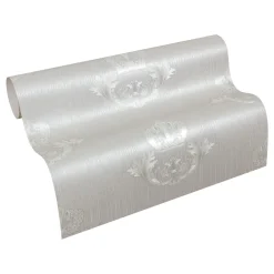 Vliestapete Glööckler Barock Krone hellgrau Metallic 54858