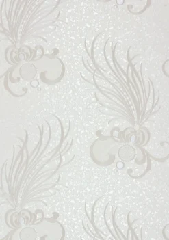 Vliestapete Glööckler Ornament Federn weiß Metallic 54847