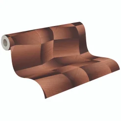 Vliestapete Grafik Abstrakt Braun Bronze Metallic 79197-1