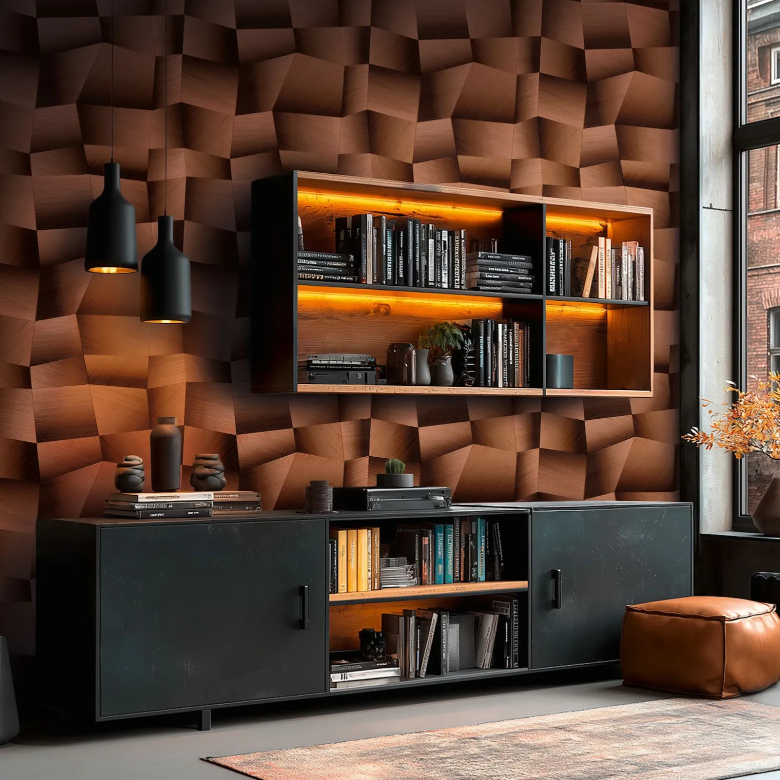 Vliestapete Grafik Abstrakt Braun Bronze Metallic 79197-1