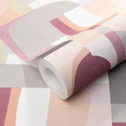 Vliestapete Grafik Abstrakt Orange Rosa Grau 10432-06