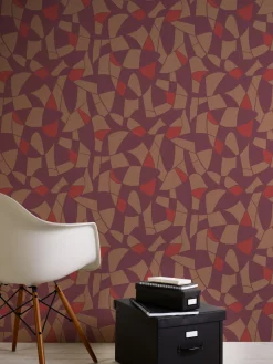 Vliestapete Grafik Abstrakt Rot Braun Orange 39093-1