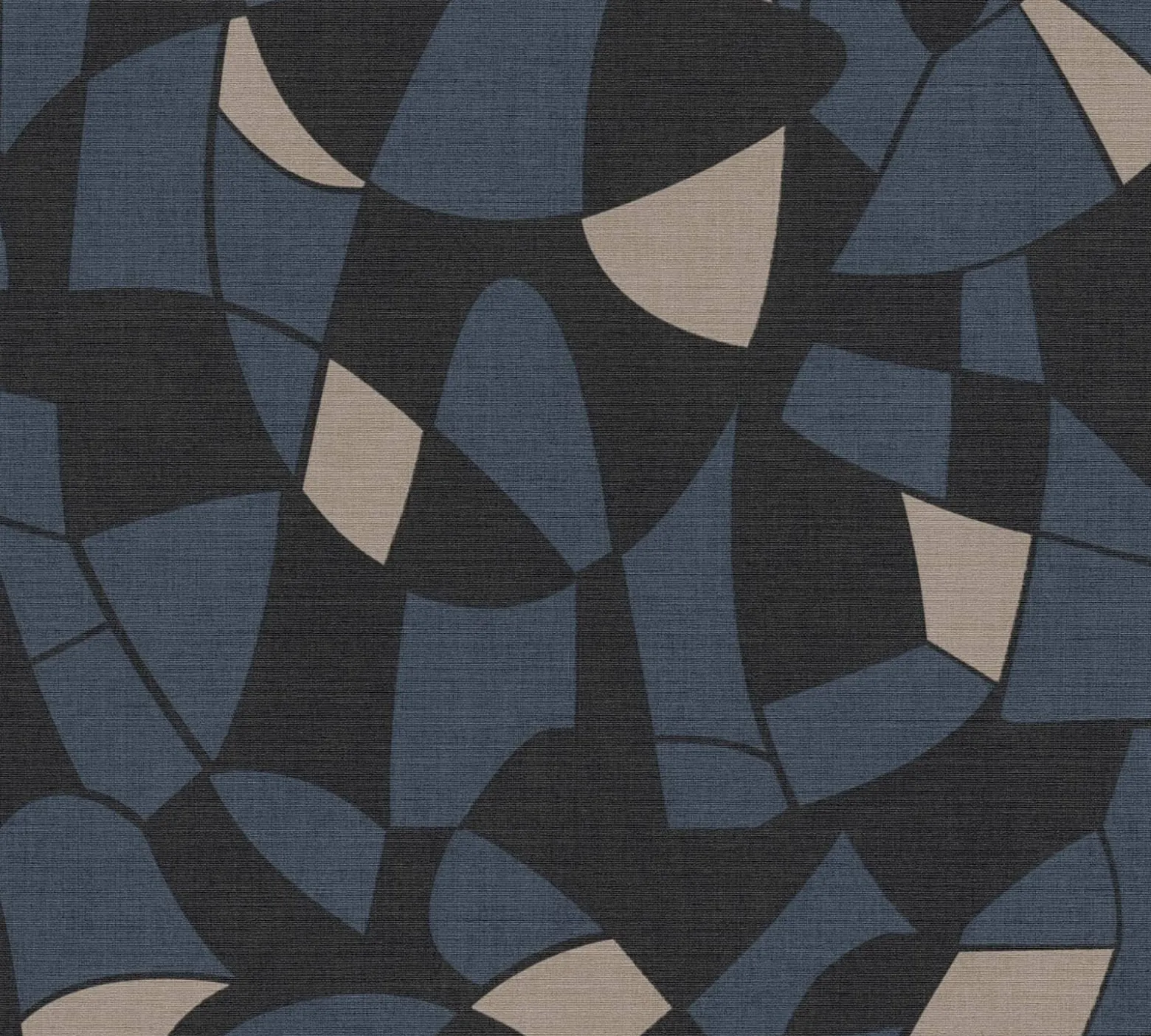 Vliestapete Grafik Abstrakt Schwarz Blau Beige 39093-5