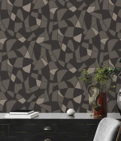 Vliestapete Grafik Abstrakt Schwarz Grau Beige 39093-4