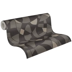 Vliestapete Grafik Abstrakt Schwarz Grau Beige 39093-4