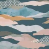 Vliestapete Grafik Abstrakt Blau Beige Grau 39699-4