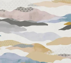 Vliestapete Grafik Abstrakt Weiß Blau Beige 39699-1