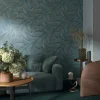 Vliestapete Grafik Abstrakt Blau Silber Metallic 35507