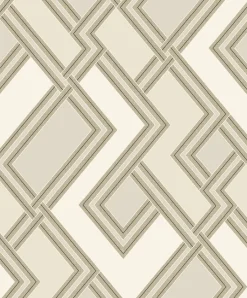 Vliestapete Grafik Art Deco Beige Gold Metallic 177505