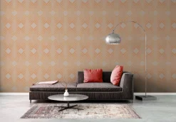Vliestapete Grafik Art Deco Beige Orange 39532-3