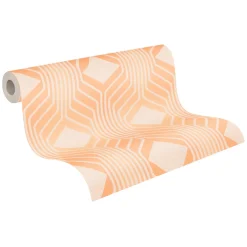 Vliestapete Grafik Art Deco Beige Orange 39532-3