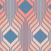 Vliestapete Grafik Art Deco Blau Rot Apricot 39532-2
