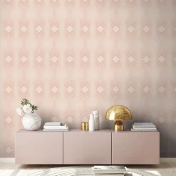 Vliestapete Grafik Art Deco Rosa Creme 39532-5