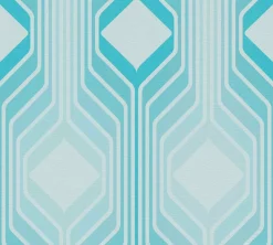 Vliestapete Grafik Art Deco Türkis Weiß 39532-1