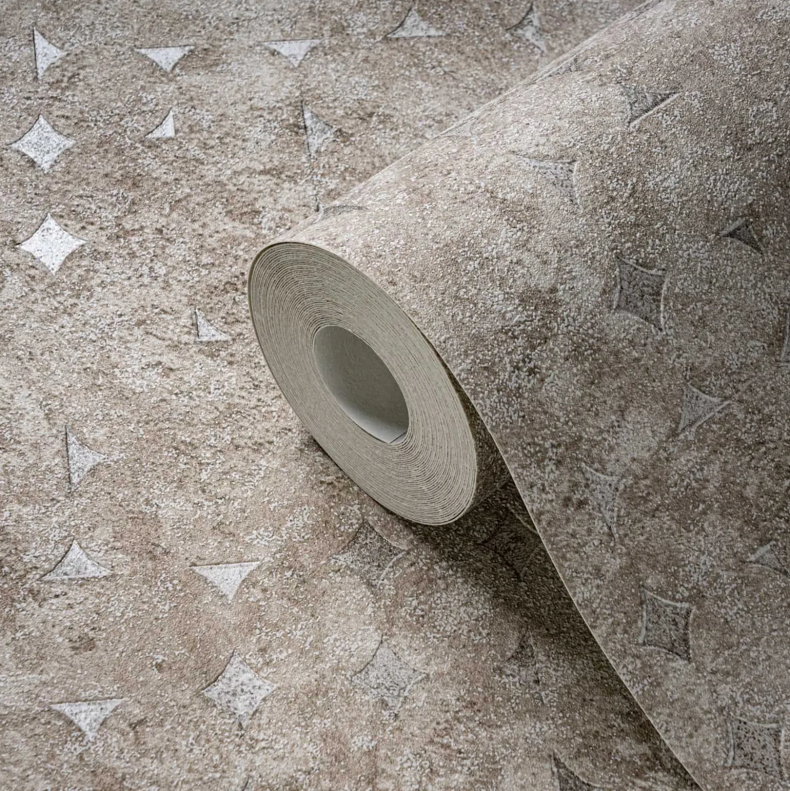Vliestapete Grafik Beige Grün Silber Metallic 39656-4