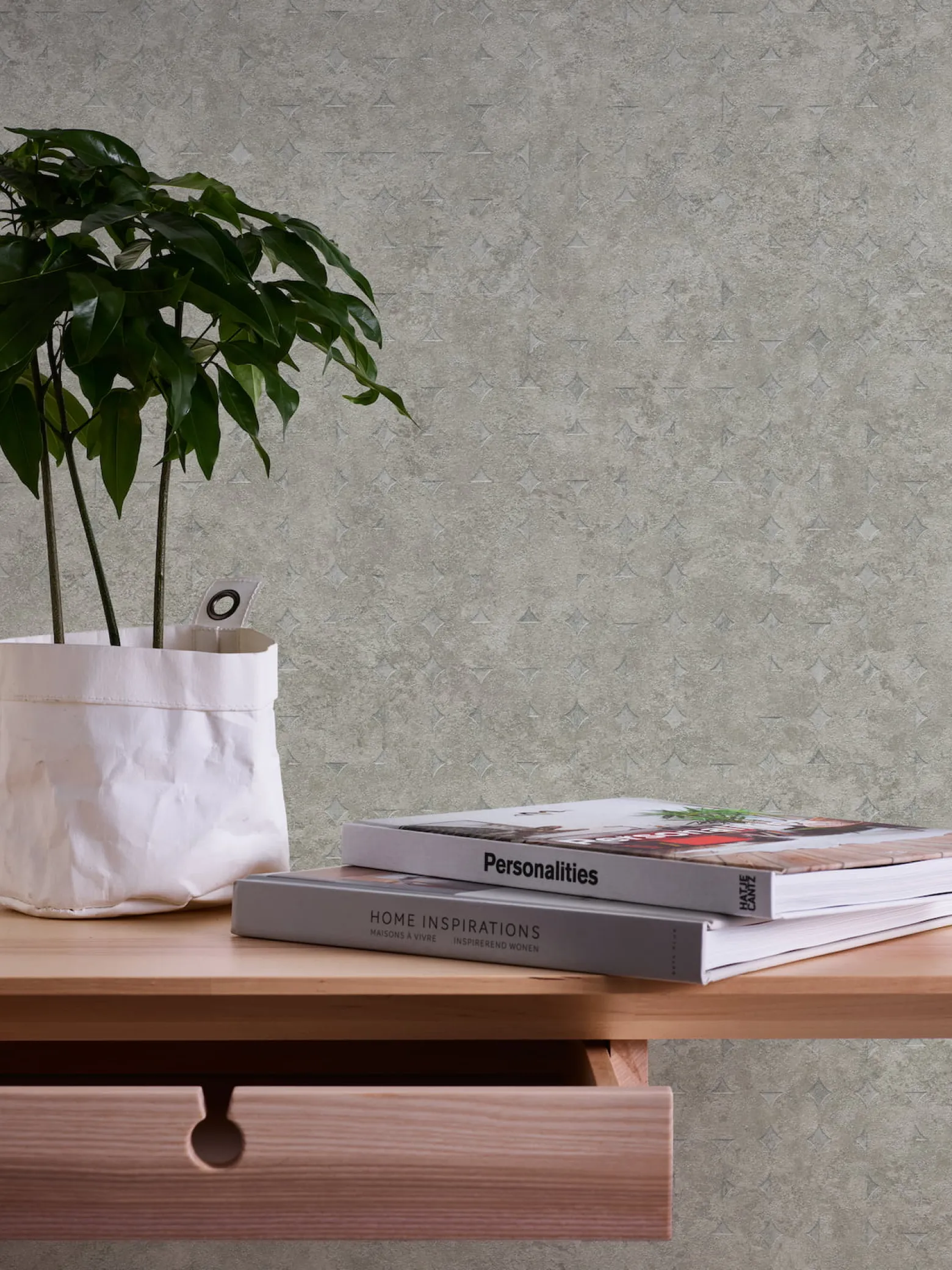 Vliestapete Grafik Beige Grün Silber Metallic 39656-4