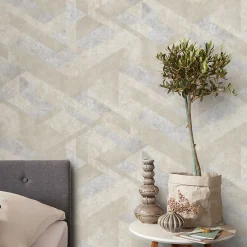 Vliestapete Grafik Betonoptik Beige Grau Metallic 10353-11