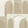 Vliestapete Grafik Bögen Beige Gold Silber Metallic A63302