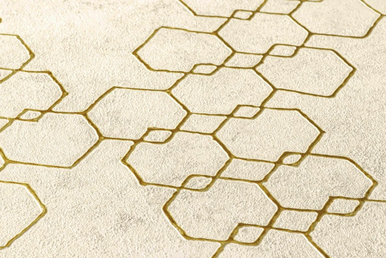 Vliestapete Grafik cremebeige grau gold Glanz 37424-2