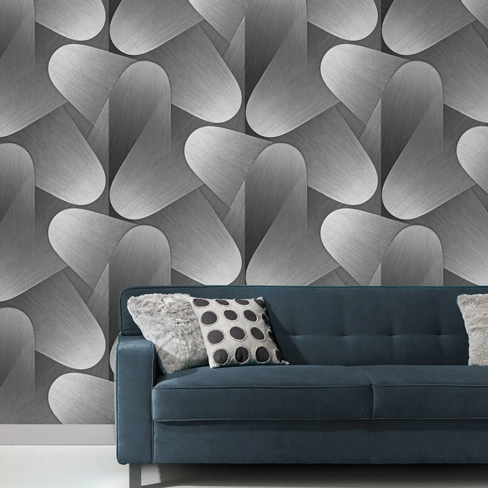 Vliestapete Grafik 3D-Effekt Grau Silber Metallic 10423-29