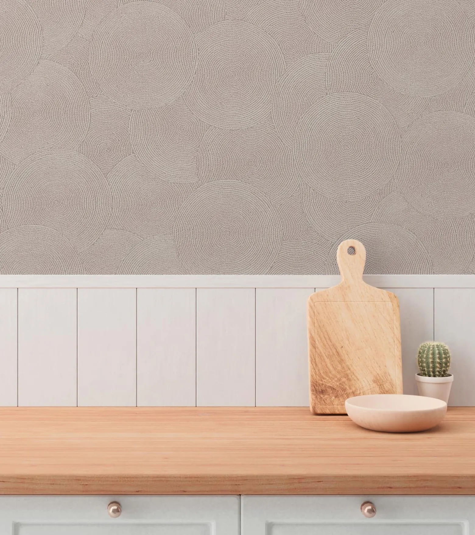 Vliestapete Grafik Kreise Beige Silber Metallic 79093-5