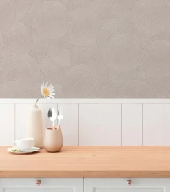 Vliestapete Grafik Kreise Beige Silber Metallic 79093-5