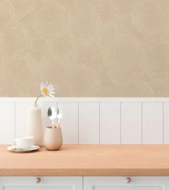 Vliestapete Grafik Kreise Beige Gold Metallic 79093-4