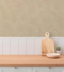 Vliestapete Grafik Kreise Beige Gold Metallic 79093-4