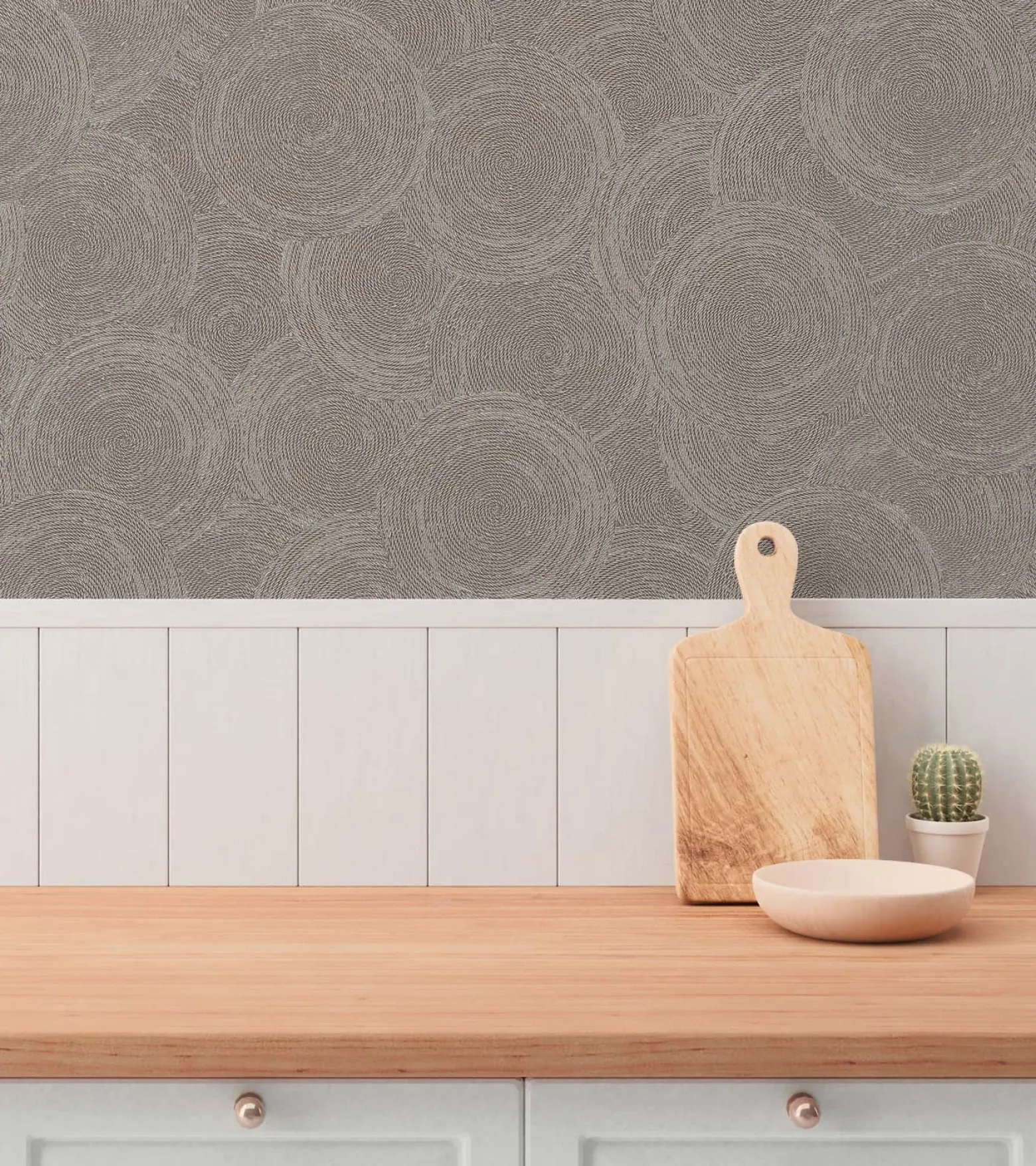Vliestapete Grafik Kreise Braun Silber Metallic 79093-2