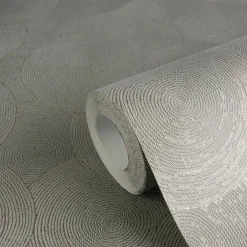 Vliestapete Grafik Kreise Grau Gold Metallic 79093-1