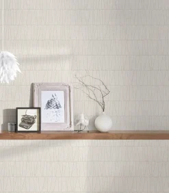 Vliestapete Grafik Linien Creme Perlmutt Metallic 39506-2