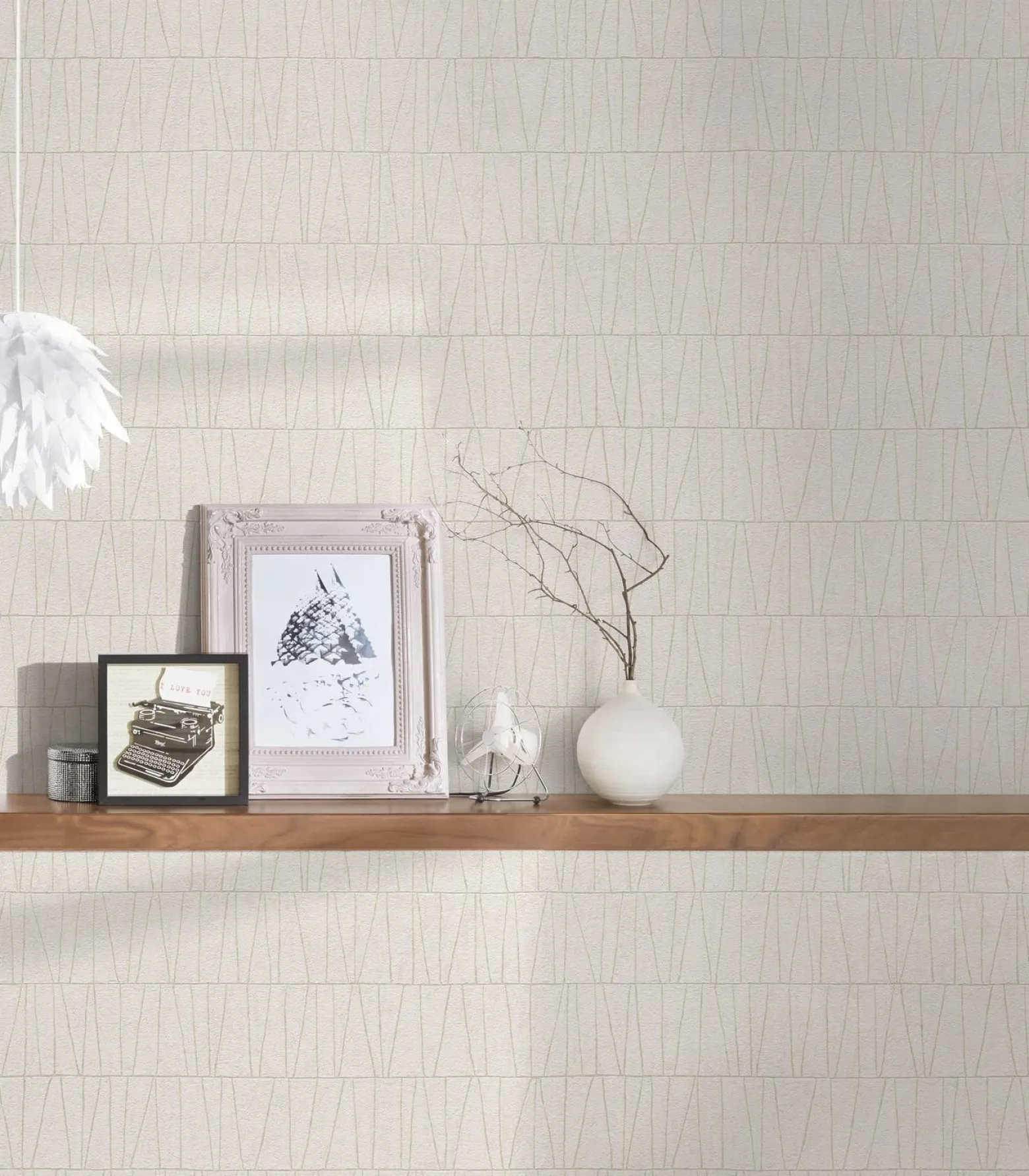 Vliestapete Grafik Linien Creme Perlmutt Metallic 39506-2