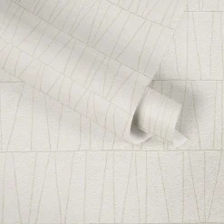 Vliestapete Grafik Linien Creme Perlmutt Metallic 39506-2