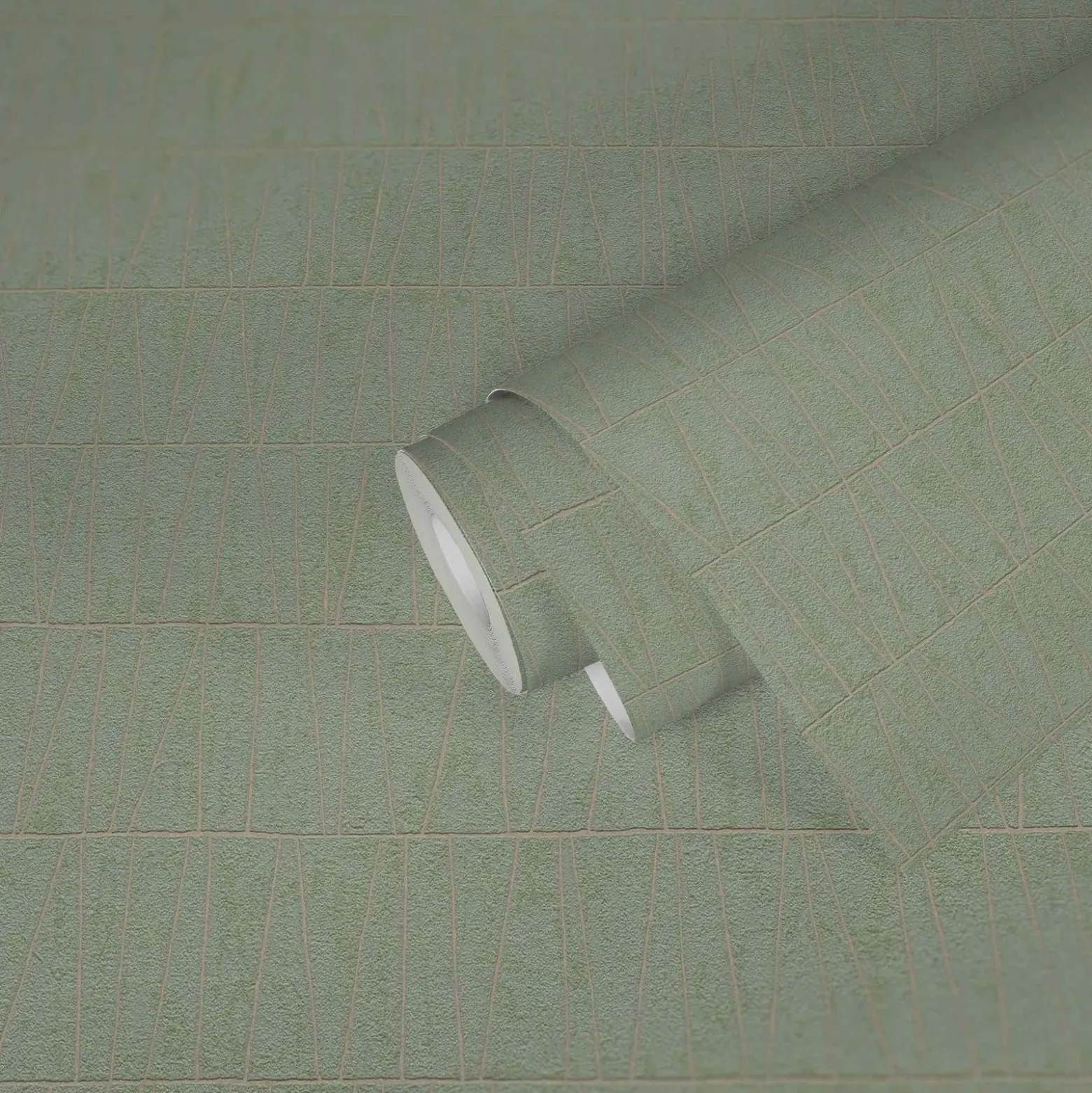 Vliestapete Grafik Linien Grün Gold Metallic 39506-1