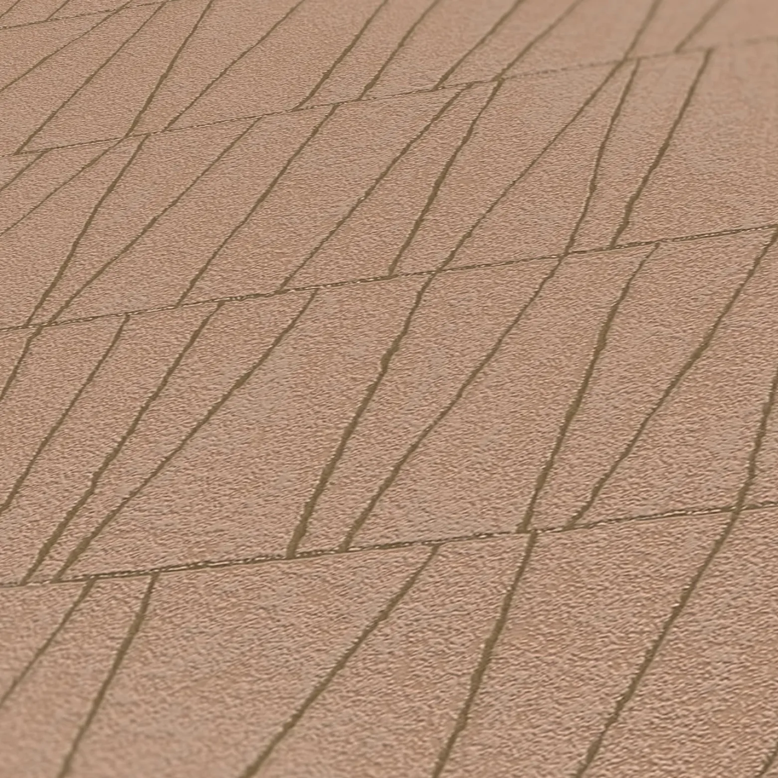 Vliestapete Grafik Linien Rosa Kupfer Metallic 39506-5