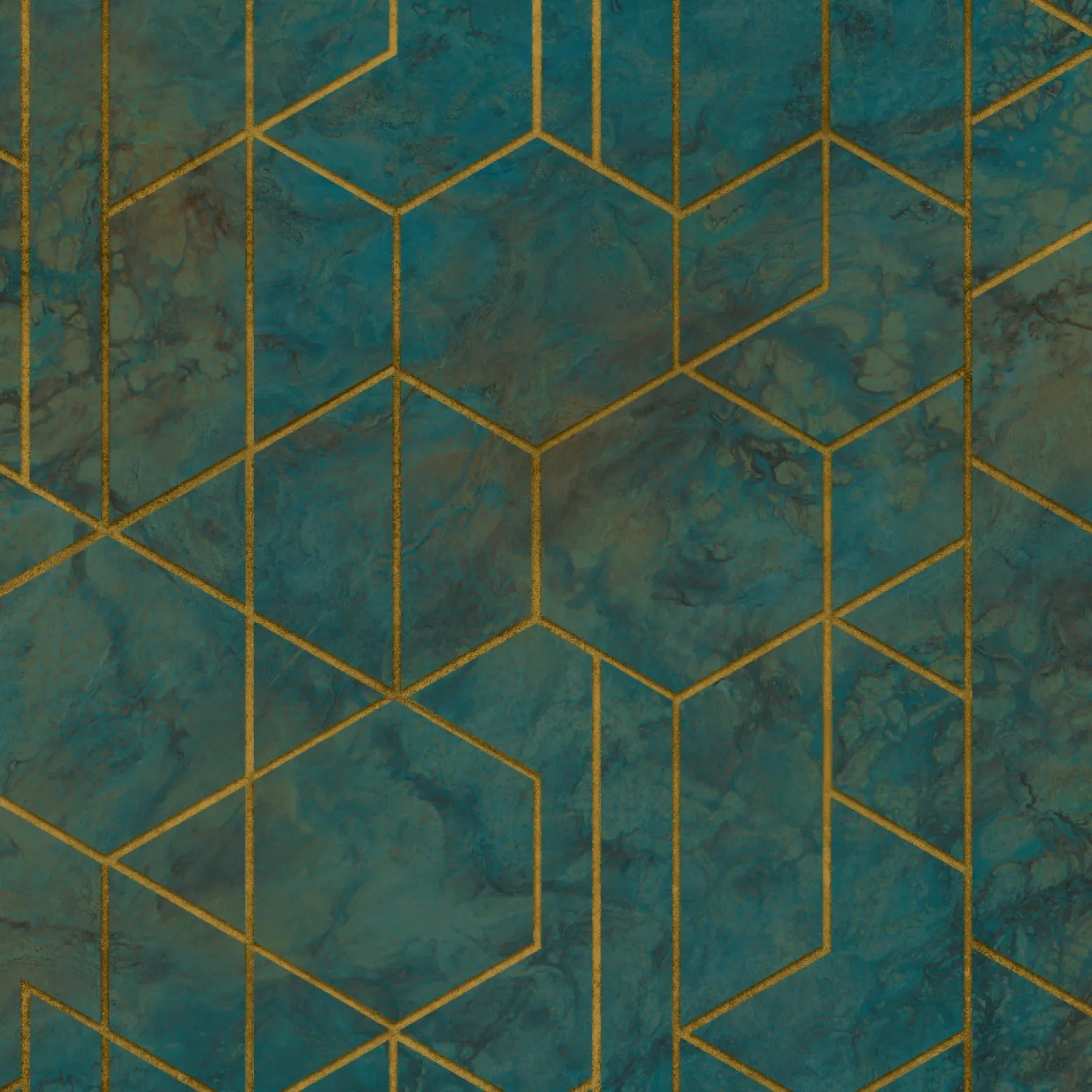 Vliestapete Grafik Marmor Grün Gold Metallic WL2501