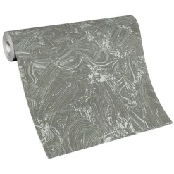 Vliestapete Grafik Marmor Grau Silber Metallic 10358-15
