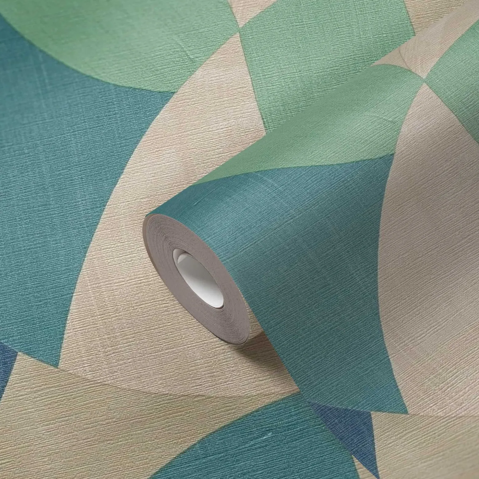 Vliestapete Grafik Motiv Beige Blau Grün 39932-2