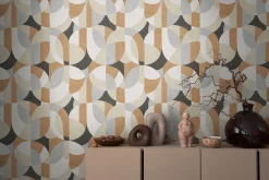 Vliestapete Grafik Motiv Beige Grau Braun 39932-1